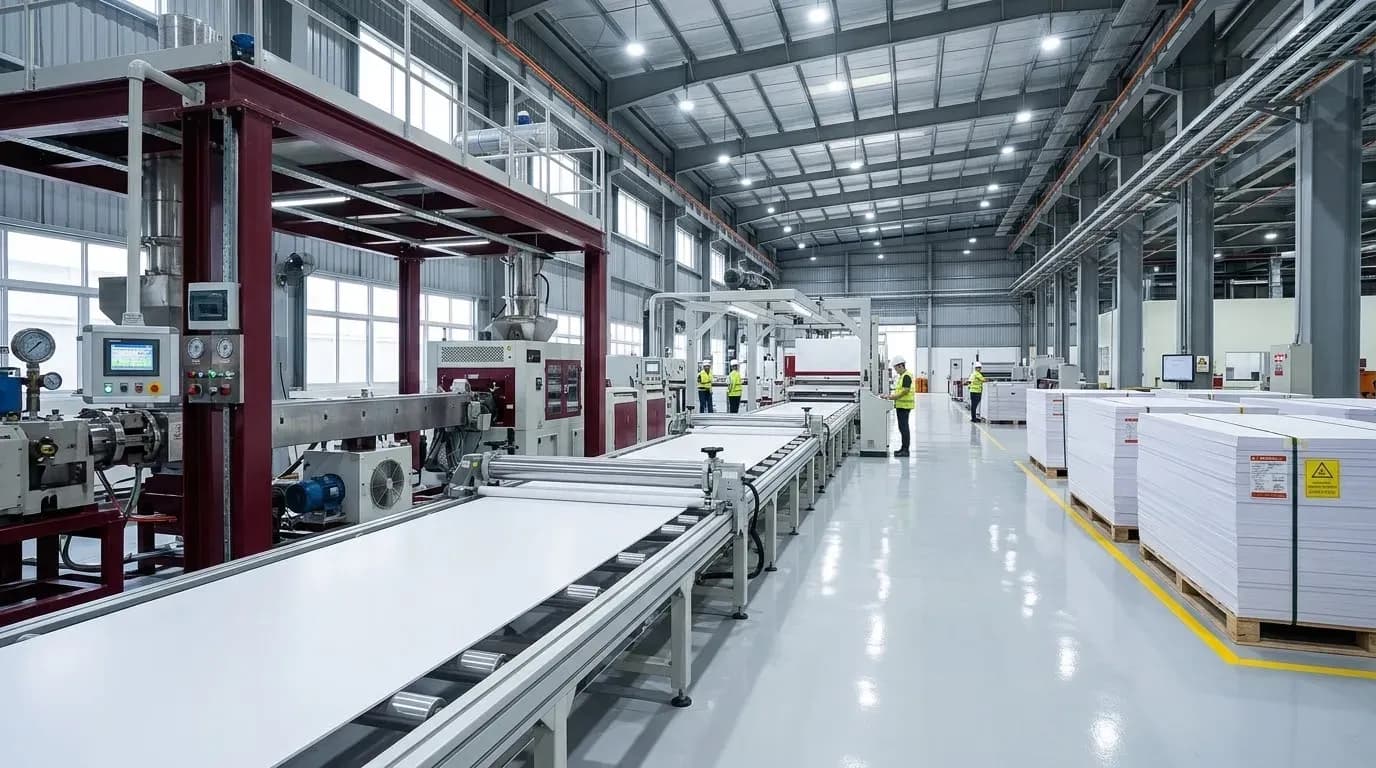 Dây chuyền sản xuất tấm Fomex trong nhà xưởng WIN