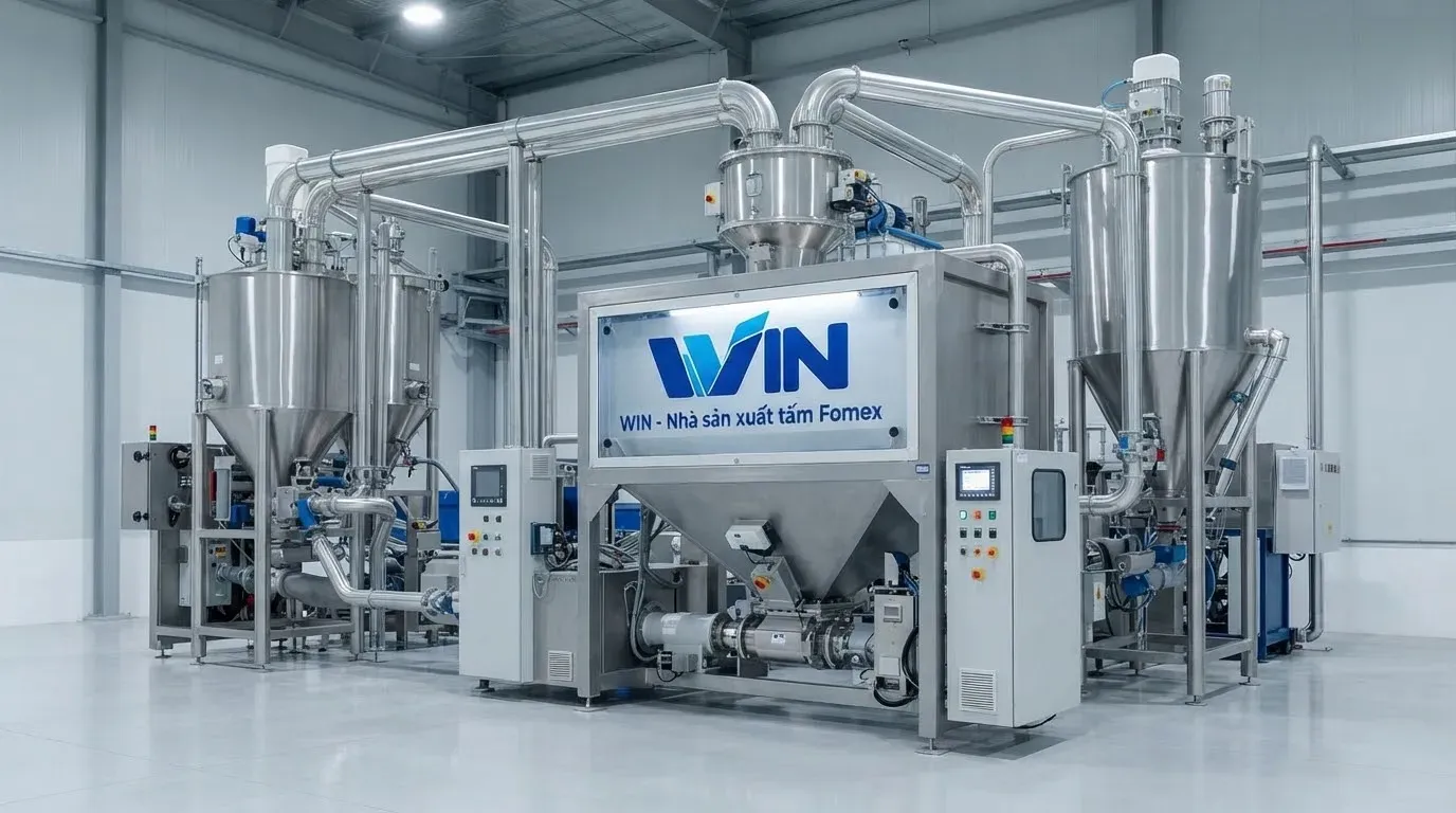 Hệ thống silo phối trộn nguyên liệu tại nhà máy WIN